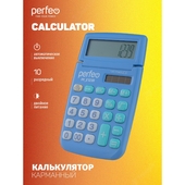 Калькулятор Perfeo PF_Е1239, карманный, 10-разр., синий
