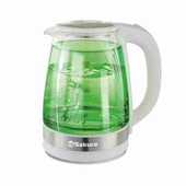 Чайник стеклянный SAKURA SA-2744GR бел./зел.