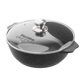 Жаровня d26 МЕЧТА Гранит Стар 33803 с крышкой, мраморн.покр.