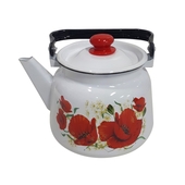 Чайник газовый 2,3л. С2714.3*67 Маки белый с рис., эмаль
