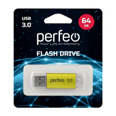 USB 3.0 накопитель 64Gb Perfeo C14 Gold