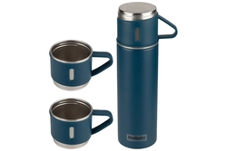 Термос нерж. 0,5л. Mallony Festa узкое горло, кнопка, 3 чашки-термо 106055