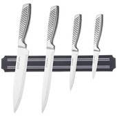 Ножи 5пр. Agness магнит. держатель, цельнометалл. ручки 911-767