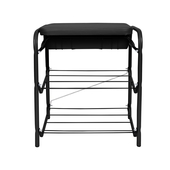 Банкетка Nika БП1-1/Ч чёрный/матовый чёрный(3 яруса, ящик)