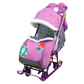 Санки-коляска Наши детки НДТ5-1/6 со снеговиком орхидея