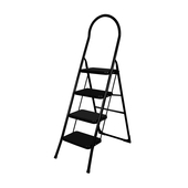 Стремянка Nika 4 широкие ступени СМБ4/Ч чёрный