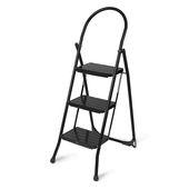 Стремянка Nika 3 широких ступени СМШ3/Ч сталь, чёрный