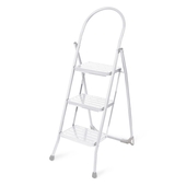 Стремянка Nika 3 широких ступени СМШ3/Б сталь, белый