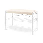 Этажерка для обуви Nika ЭКТ3-80Б/КР кремовый/матовый белый (2 полки, мягк.сиденье/букле)