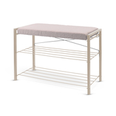 Этажерка для обуви Nika ЭКТ3-80Б/СР светло-серый/бежевый металлик (2 полки, мягк.сиденье/букле)