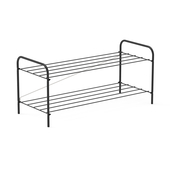 Этажерка для обуви Nika ЭТПР2/Ч матовый чёрный (2 металл. полки)