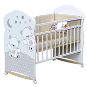 Кроватка детская Funny bears кол.+кач., фигурн.спинка, белый, ЛДСП 486 Россия ВДК