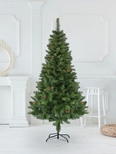 Ёлка искусств. 180см. "Ель" ПВХ, шишки, металлич.подставка B1-180 DECEMBER