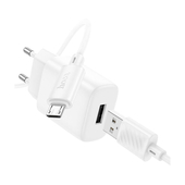 СЗУ 2400mAh Hoco 1USB + micro USB 1.0м C134A White