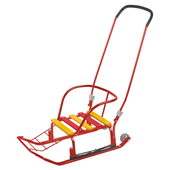 Санки дет.Тимка Т3К+/К красный (колесо),ручка,спинка