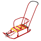 Санки дет.Тимка 5 Комфорт Т5К+/К красный ручка, спинка в комплекте