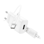 СЗУ 2400mAh Hoco 1USB + Type-C C134A White