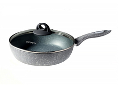 Сотейник d26 SCOVO Store Pan ST-022 мраморн.покр, стекл.кр., одна ручка
