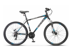 Велосипед 27,5" STELS Navigator 700 MD рама 17,5", 21ск., чёрный/голубой