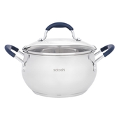 Кастрюля 3,9л. SATOSHI Альба силик.ручки, ст.крышка, подходит д/индукции 822-271