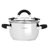 Кастрюля 1,8л. SATOSHI Арбон силик.ручки, ст.крышка, подходит д/индукции 822-285