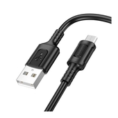 Дата-кабель USB-MicroUSB 1.0м. Borofone BX111 ПВХ Black 2.4A
