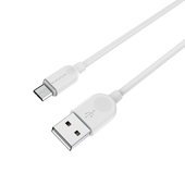 Дата-кабель USB-MicroUSB 2.0м. Borofone BX14 ПВХ White 2.4A