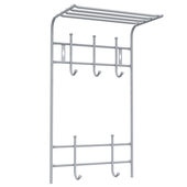 Вешалка настенная с полкой НИКА 5 крючков, 2 яруса ВПТ5М/МС матовый серый
