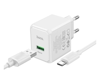 СЗУ 3000mAh Hoco 1USB + Type-C CS12A White