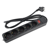 Сетевой фильтр Perfeo 5роз. 3,0м. (Real Power) 16A, 3500Вт, тройная защита, чёрный PF_E1501