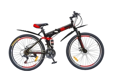 Велосипед 26" YUTA Atlas склад. рама 17", 21ск., чёрный/красный/белый