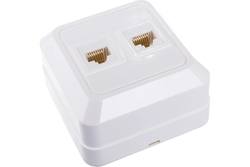 Розетка компьютерная 1М О/У УНИВЕРСАЛ Олимп 1А, RJ45, белая 1076