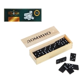 *Домино классическое дерево, деревянн.футляр 15*5см. LDGames 137-002
