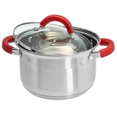 Кастрюля 3,0л. WEBBER BE-341/2 силик.руч., стекл.кр.