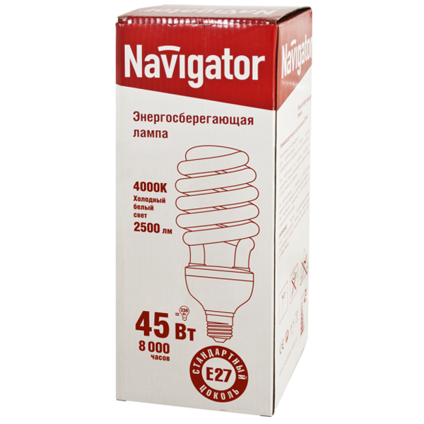 Характеристики Лампа NAVIGATOR SH 45Вт 220В Е27 4000K/94077, описание ...