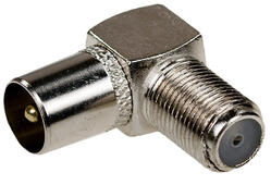 Переходник F гн - TV шт. метал .угл