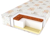 Матрац детский "Алёша Попович" кокос-холлкон-латекс, h12см, чехол бязь Alis АП12Б