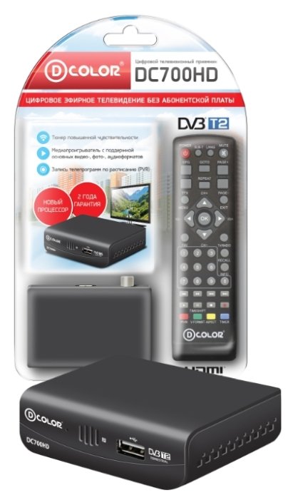 Характеристики Цифровая приставка D-Color DC700HD, описание, фотографии
